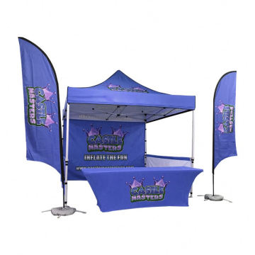 Free Logo Pop Up Tent Canopy Tent With Feather Flag and Table Cover